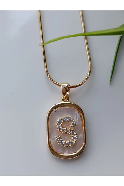 paslanmaz çelik şık ve tarz S harfli kolye ürün görseli 1