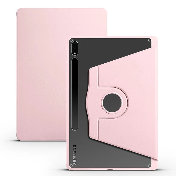 Gpack Samsung Galaxy Tab S7 Plus SM T970 Kılıf Termik Arkası Şeffaf Smart Kapaklı Kalem Bölmeli T1 - 7