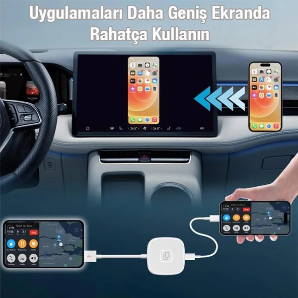 Polham Araç İçi İphone Cihazlar İçin Carplay, Youtube, Instagram Ekran Yansıtıcı Adaptör CarPlay - 2