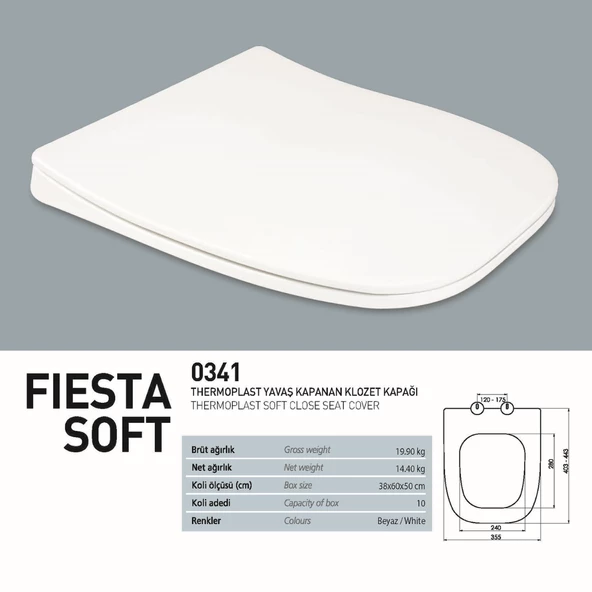 Seramiksan Petite Kanalsız Asma Klozet A101003H, Yavaş Kapak - 6
