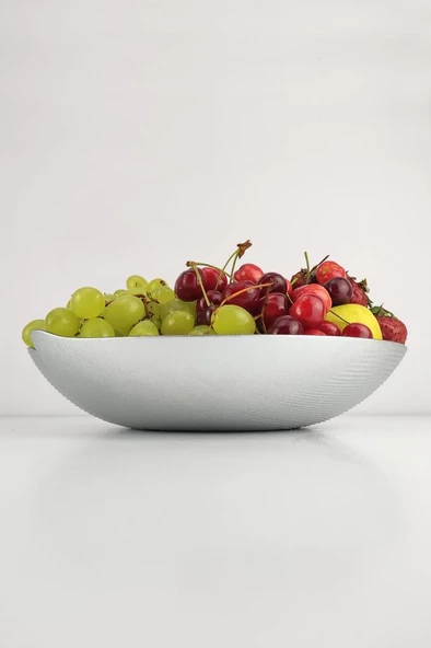 Digithome Gobi Cam Salata Servis Kasesi Meyvelik Sunumluk 30 Cm Gümüş – AKC933 C320.045 - 3