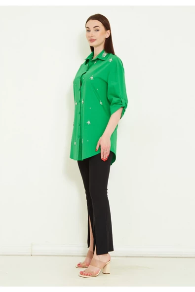 Modatalika Kadın Taşlı Gömlek - Resim 2