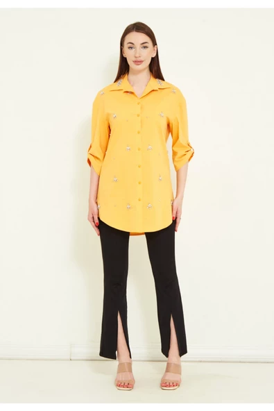 Modatalika Kadın Taşlı Gömlek - Resim 9