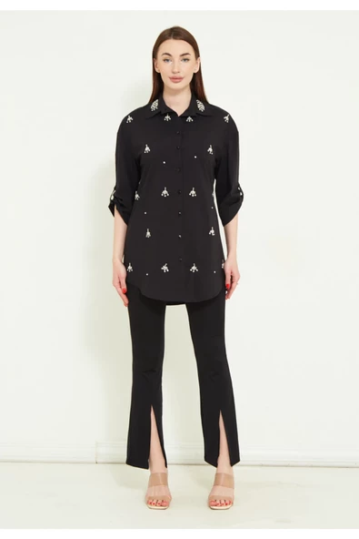 Modatalika Kadın Taşlı Gömlek - Resim 3