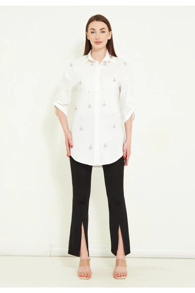 Modatalika Kadın Taşlı Gömlek - Resim 5