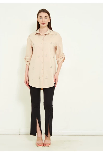 Modatalika Kadın Taşlı Gömlek - Resim 7