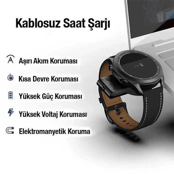 Polham USB ve Type C Girişli 2.5W Samsung Galaxy Watch Serisi Akıllı Saat Aleti, Akım Korumalı Şarj - 2