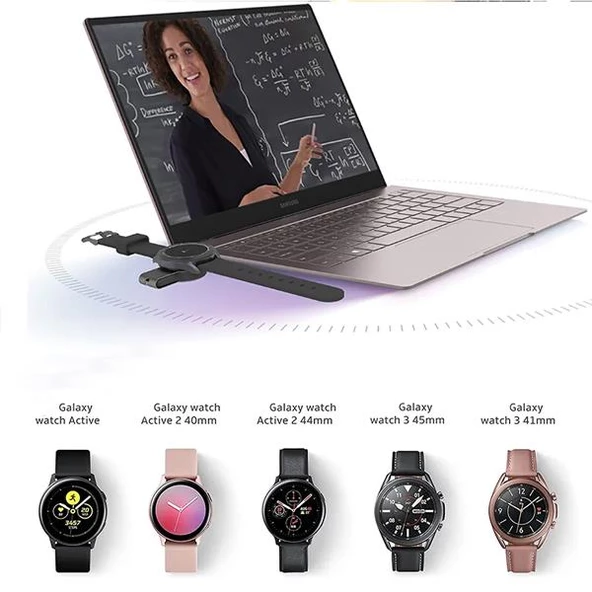 Polham USB ve Type C Girişli 2.5W Samsung Galaxy Watch Serisi Akıllı Saat Aleti, Akım Korumalı Şarj - 4