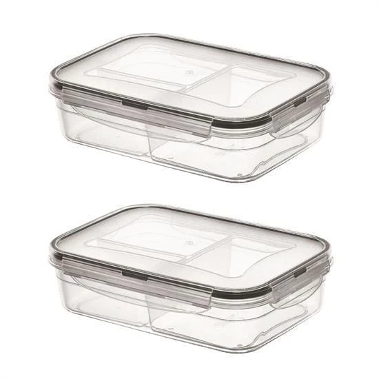 BUFFER® 3 Bölmeli Kilitli Kapaklı 1 Litre Erzak Saklama Kabı LC-510 - 9