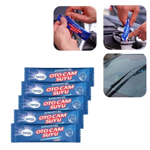 Piev Temis Konsantre Silikonlu Araç Camsil Oto Cam Suyu 5 Adet