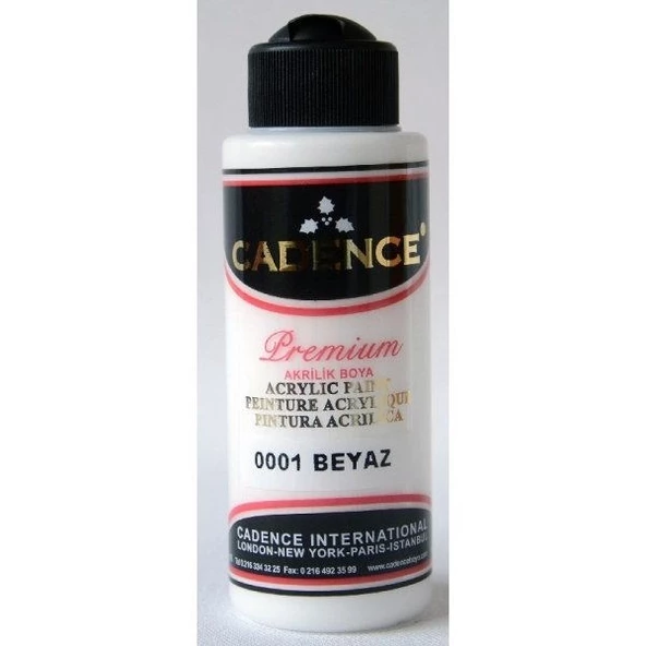 Cadence Premium Akrilik Boya 120 ml. 0001 Beyaz
