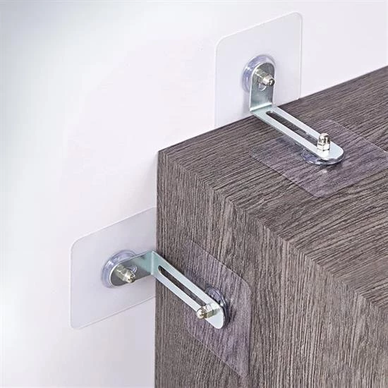 BUFFER® Deprem İçin Ultra Dayanıklı Çivisiz Duvarı Delmeden Ayarlanabilir Eşya Sabitleyici Aparat - 5