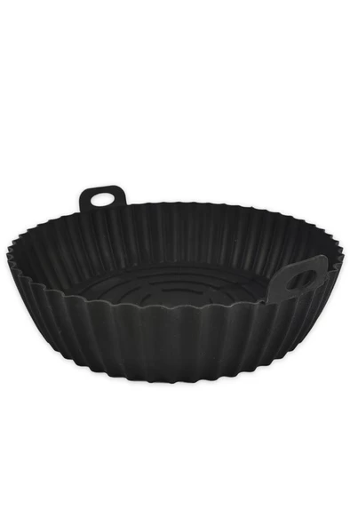 Digithome Yanmaz Yapışmaz Silikon Kulplu Airfryer Kalıbı 20 Cm Siyah – THN75825 C1-1-18 - 3