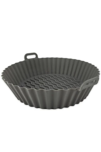 Digithome Yanmaz Yapışmaz Silikon Kulplu Airfryer Kalıbı 20 Cm Gri  – THN75823 C1-1-18 - 3