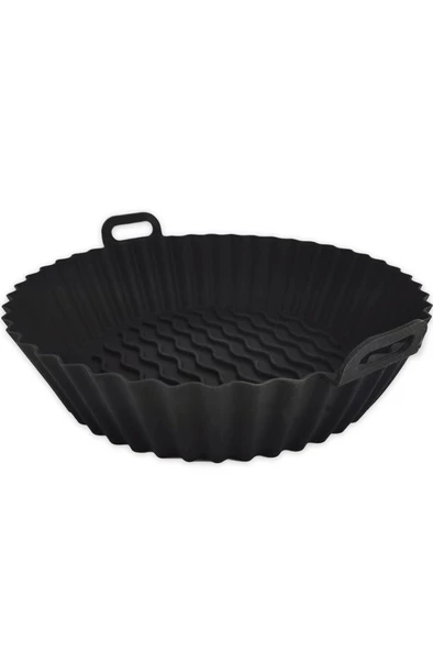 Digithome Yanmaz Yapışmaz Silikon Kulplu Airfryer Kalıbı 20 Cm Siyah  – THN75823 C1-1-18 - 3