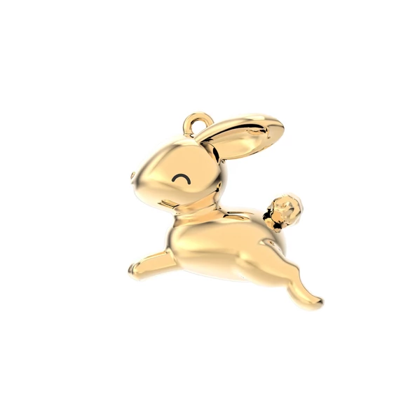 Chocli 18 Ayar Altın Kaplama Tavşan Kolye - 3