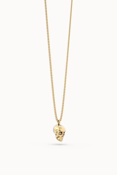 Chocli 18 Ayar Altın Kaplama Skull Kolye - 6