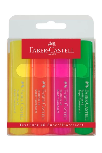 Fosforlu Kalem 4 Lü 1 Paket Textliner Fosforlu Canlı Renkler Kesik Uçlu İşaretleme Kalemi Sarı Turuncu Yeşil Pembe