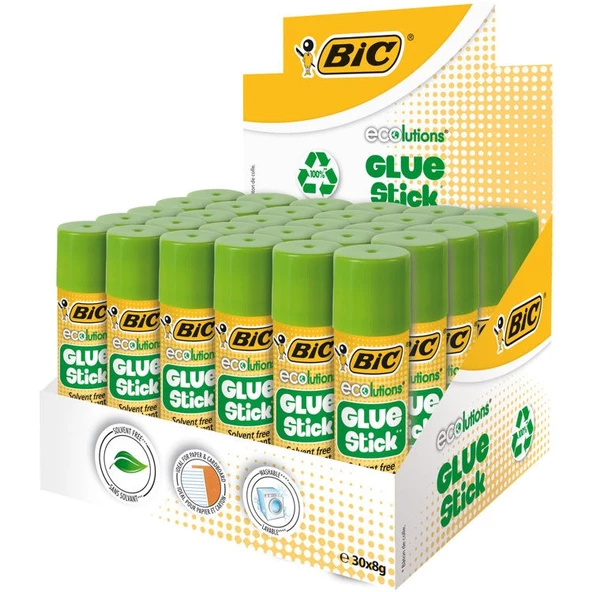 Bic Eco Solventsiz Stick Yapıştırıcı 8 gr. 30lu Kutu