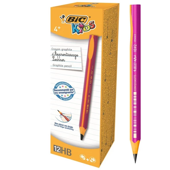 Bic Kids Evolution Üçgen Jumbo Kurşun Kalem Pembe 12li Kutu