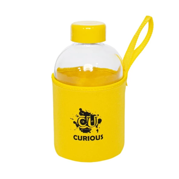 Biggdesign Moods Up Curious Neopren Kılıflı Cam Matara 600 Ml