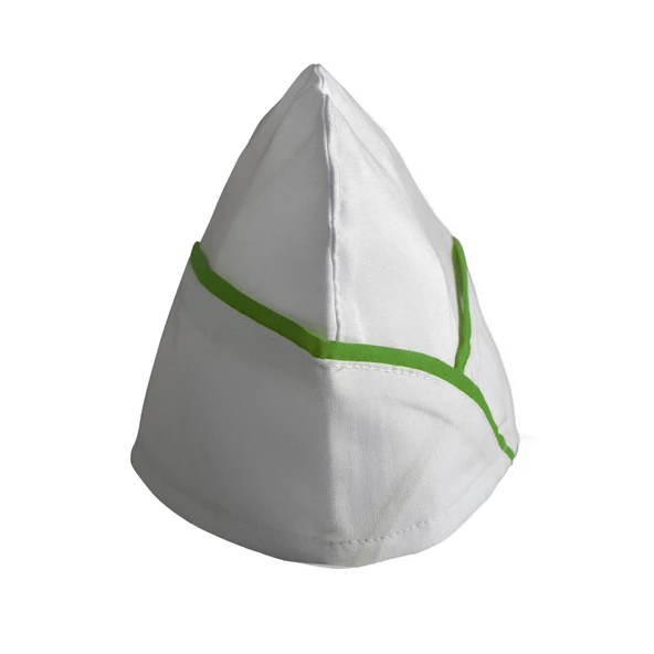 Şensel, Kep, Beyaz, Yeşil Biyeli -4E600- Aşçı Kepi, İş Kıyafeti