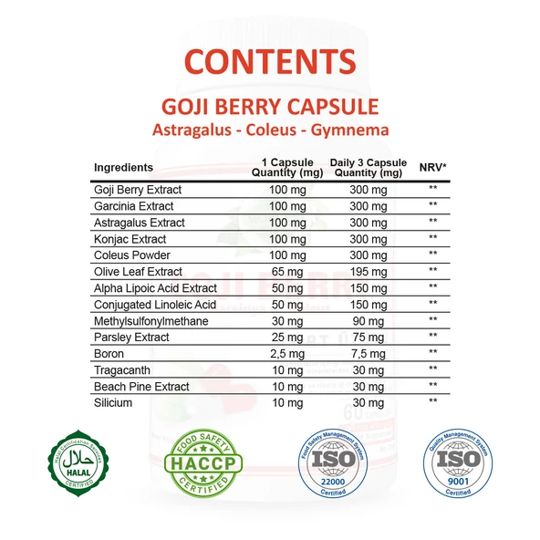 Gökçek Şifa Kurt Üzümü Kapsül (GOJİ BERRY CAPSULE) 60 Adet - Resim 2