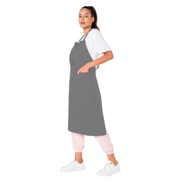 Şensel, Ön Önlük, Gri, Boyundan Askılı -93E2531- Restoran-Mutfak - 2