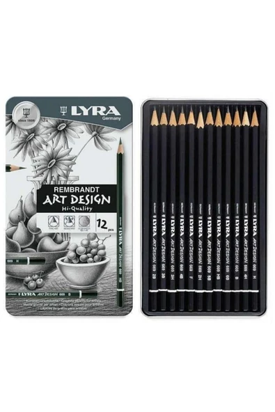 LYRA Rembrandt Art Design Dereceli Kalem Seti 12li Metal Kutu 1111120