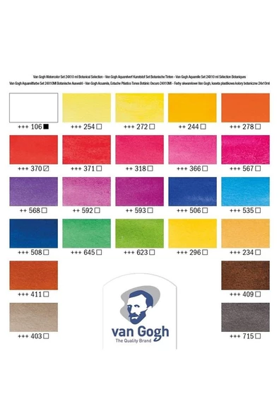 Van Gogh : Tablet Sulu Boya Seti : 24 Renk (botanic Renkler) (plastik Kutu) - 3