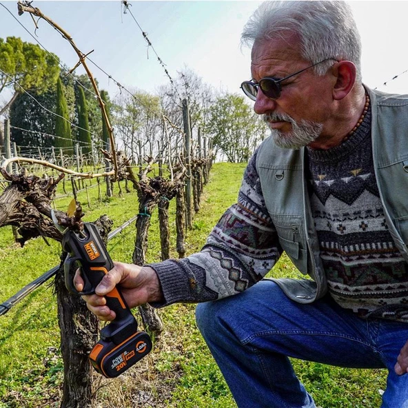 Worx Wg330e 20Volt 2.0A Li-İon Tek Akülü Profesyonel Kömürsüz Dal Budama Makası - 6