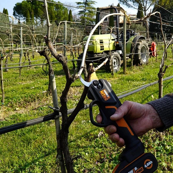 Worx Wg330e 20Volt 2.0A Li-İon Tek Akülü Profesyonel Kömürsüz Dal Budama Makası - 8