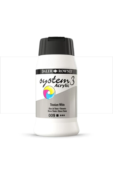 Daler Rowney System 3 Akrilik Boya 500ml 009 Titanium White