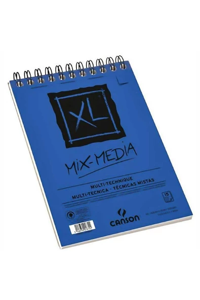 Canson XL Mix Media 300gr Orta Dokulu Çok Amaçlı Spiralli Resim Blok 15 Sayfa A5 (14.9x21cm)