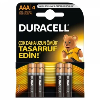 Duracell Orijinal  AAA LR03/MN2400 İnce Kalem Pil 4lü