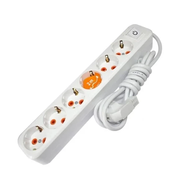 Asel ASL-200 0214 6'Lı Grup Priz Anahtarlı 2mt - HRD-010885