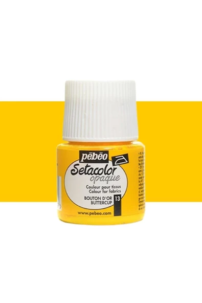 Pebeo Setacolor Opaque Kumaş Boyası (Opak) 45ml Buttercup 13