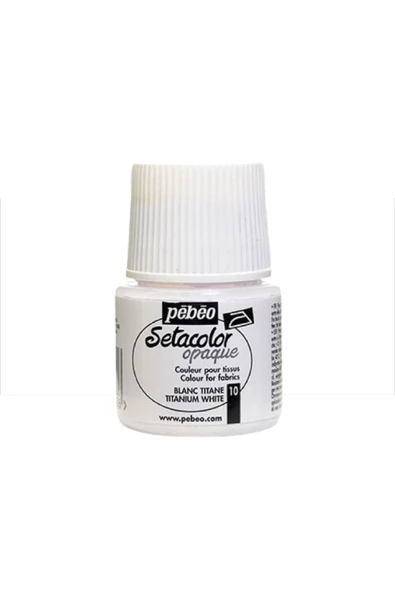 Pebeo Setacolor Opaque Kumaş Boyası (Opak) 45ml Titanium White 10