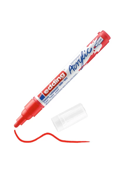 Edding 5100 Akrilik Markör Kalemi 2-3mm Yuvarlak Uç Trafik Kırmızı 902