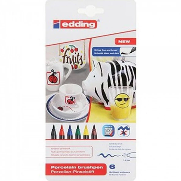 Edding Porselen Kalemi 4200 1-4mm 6'lı Set Standart Renkler