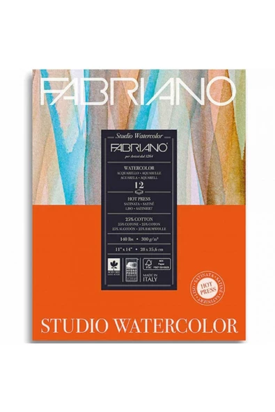 Fabriano Watercolour Hot Pressed 300gr Sulu Boya Blok 12 Sayfa 28x35.6cm