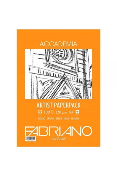 Fabriano Accademia Artists Paperpack Natural Grain 120gr A3 (29.7x42cm) 100 Sayfa