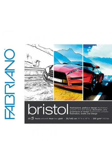 Fabriano Bristol Pad 250gr Markör Blok A3 (29.7x42cm) 20 Sayfa