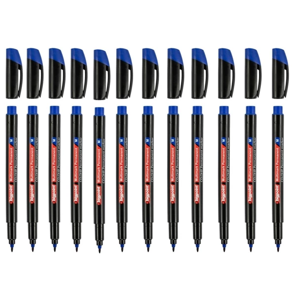 Bigpoint Permanent Marker (asetat) Kalem M 1,0 Mavi 12'li Set