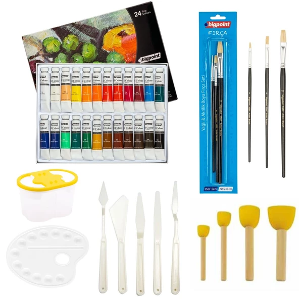 Bigpoint Yağlı Boya Seti 12 ml Tüp x 24 Renk Lise Başlangıç Seti