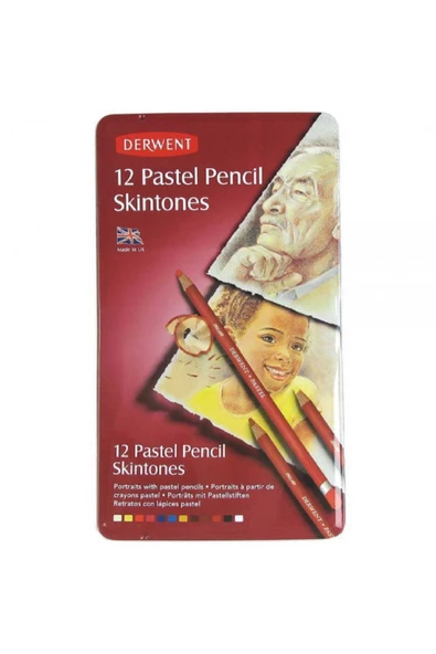 Derwent Pastel Pencil Skintones 12'li Teneke Kutu (Ten Renkleri) (Pastel Kalem)
