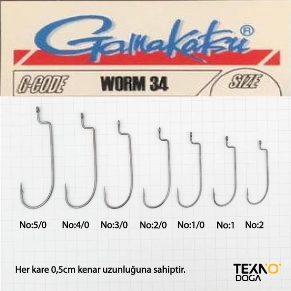 Gamakatsu Worm 34 Siyah Olta İğnesi - 2