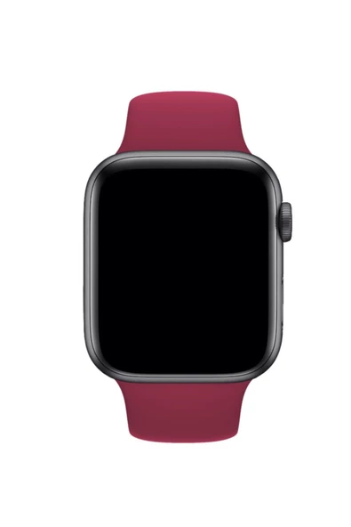 Fuchsia Apple Watch Uyumlu Spor Kordon 42 - 44 mm M/L Ölçülerinde Yumuşak Silikon Rahat Kordon - Resim 3
