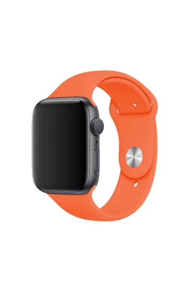 Fuchsia Apple Watch Uyumlu Spor Kordon 42 - 44 mm M/L Ölçülerinde Yumuşak Silikon Rahat Kordon - Resim 8