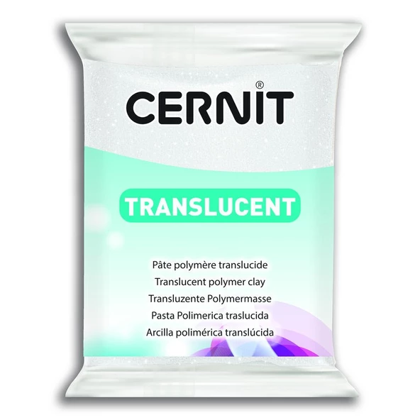 Cernit Translucent (Transparan) Polimer Kil 56 gr 010 Glitter White